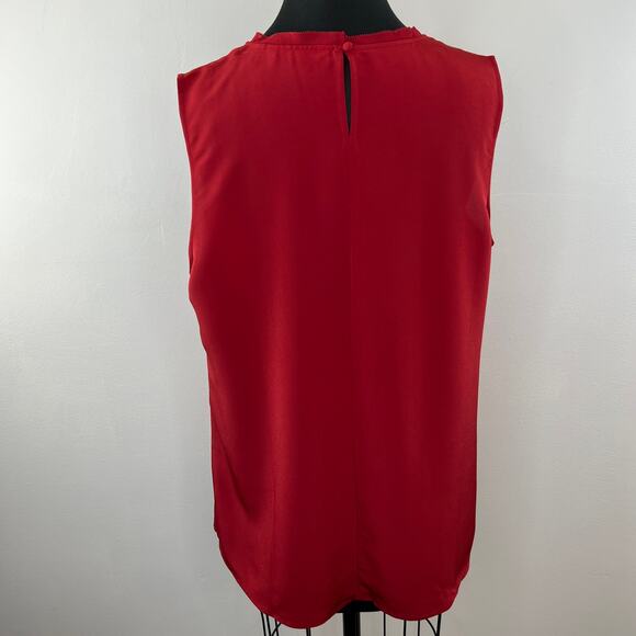 SOFT SURROUNDINGS Red Sleeveless V-Neck Drapey Caranday Tank Top Size Large L - Picture 3 of 8